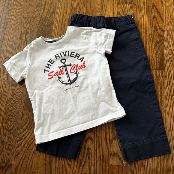 Janie and Jack The Riviera Sail Club shirt and chinos outfit, size 18-24M - Picture 1 of 8